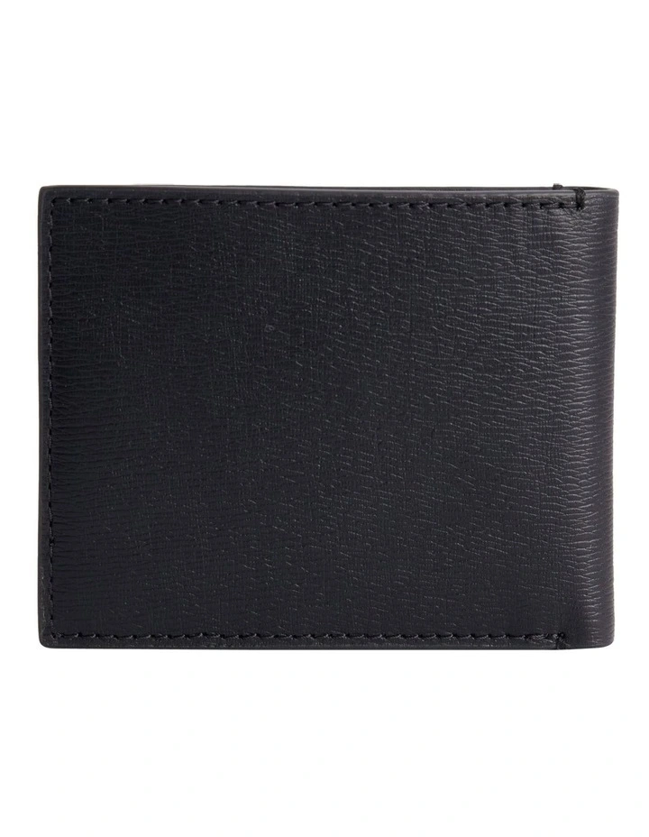 Modern Metal Bifold 6CC With Coin Wallet in Black