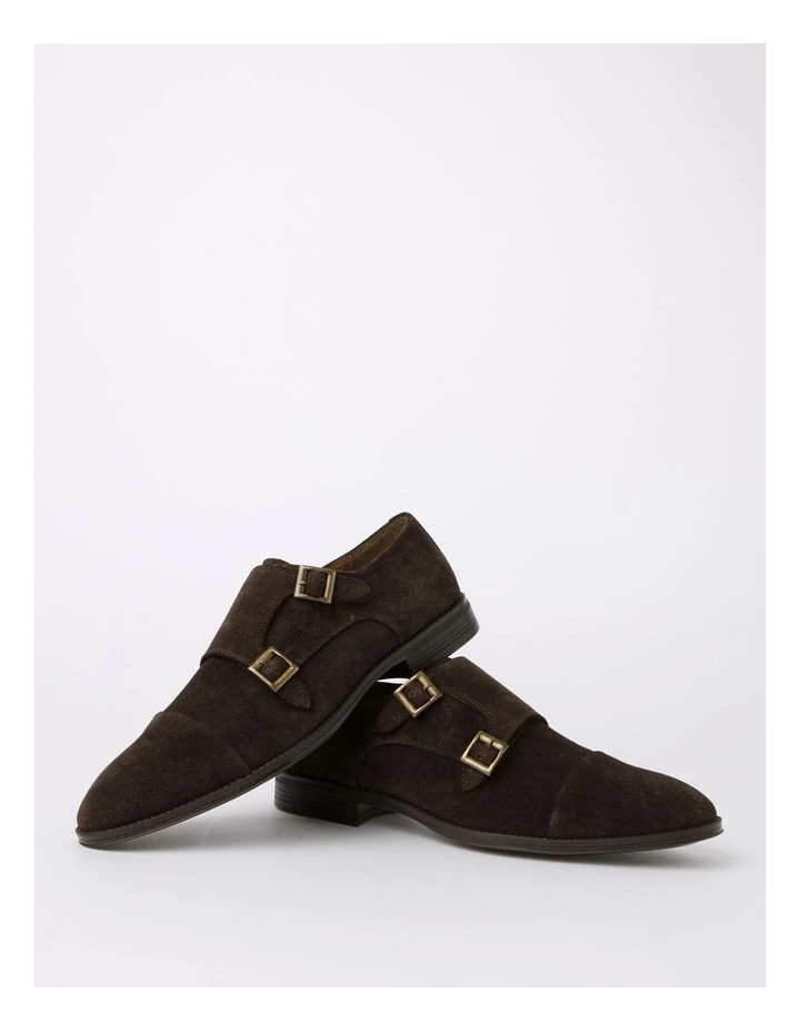 Asher Double Monk in Brown Suede