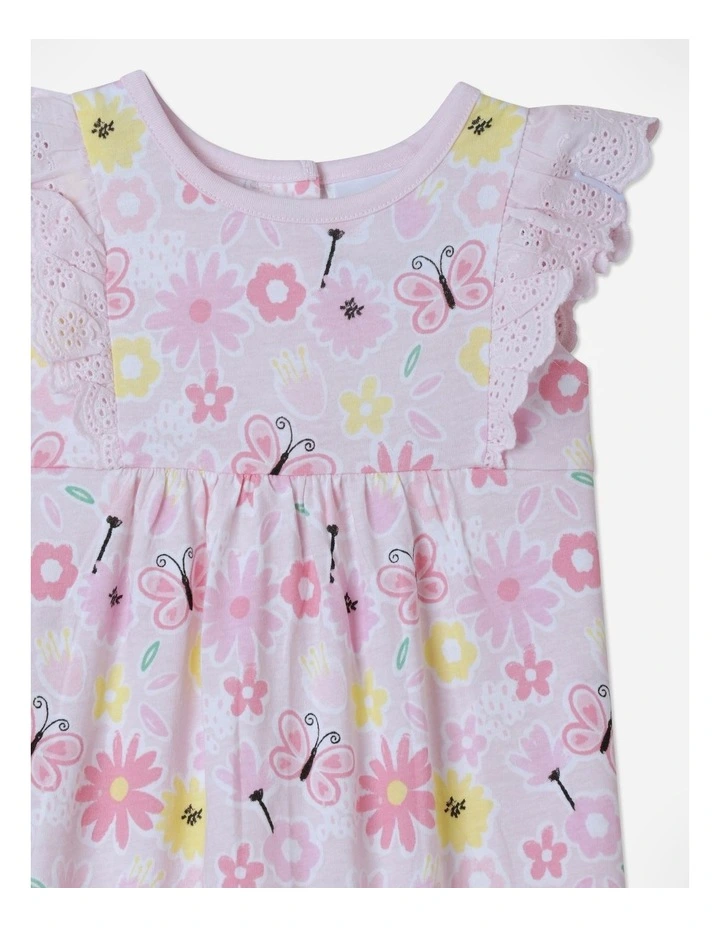 Floral Bubble Romper in Old Rose