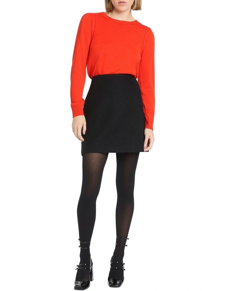 Allie Felted Wool Skirt in Black
