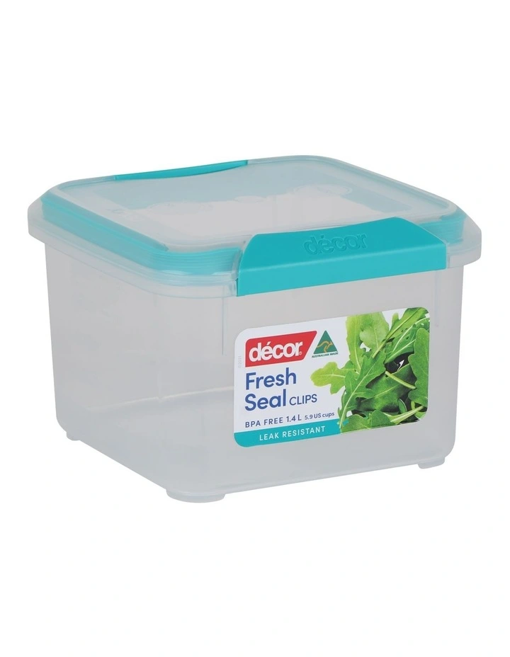 Fresh Seal Clips Square Food Storage 1.4L in Clear