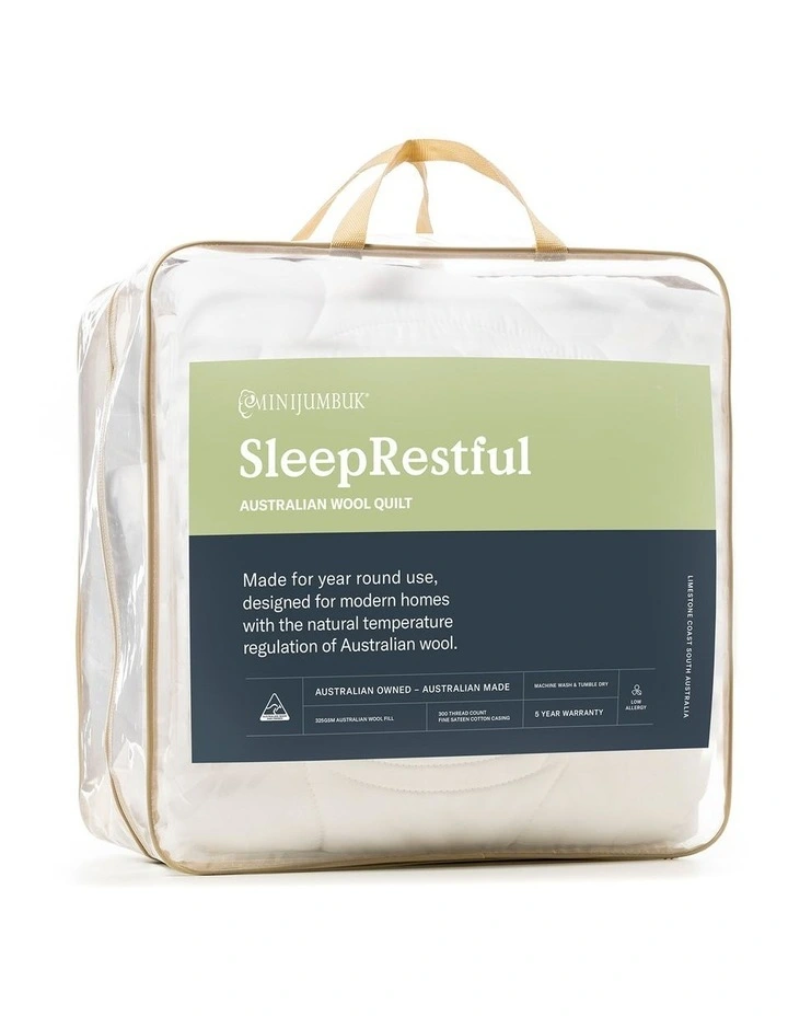 Sleep Restful Wool Quilt in White