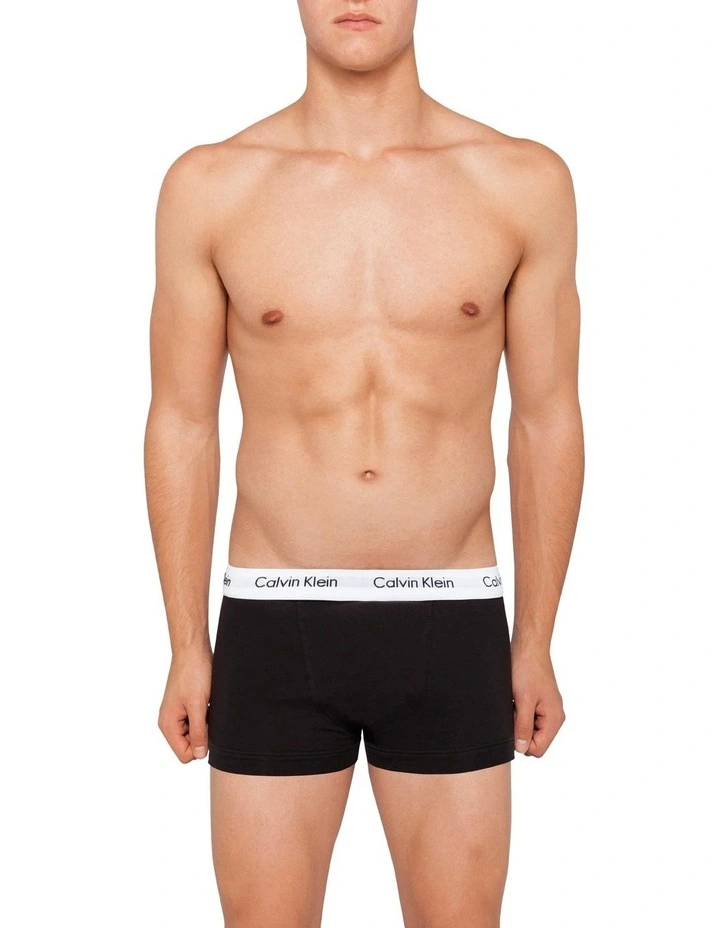 Cotton Stretch Trunk 3 Pack in Black