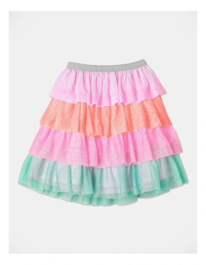 Tiered Tulle Skirt in Rainbow