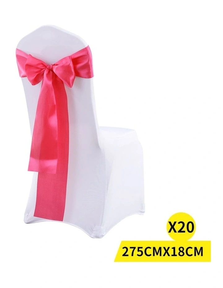 Satin Table Runners Chair Sashes Covers 20 Pieces in Red