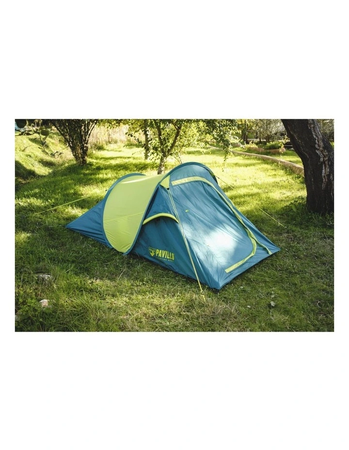 2 Person Water Resistant Pop Up Tent in Green/Yellow