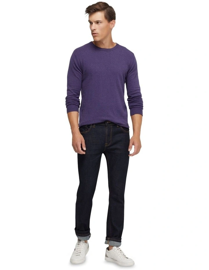 Crew Neck Cotton Cashmere Knit in Indigo