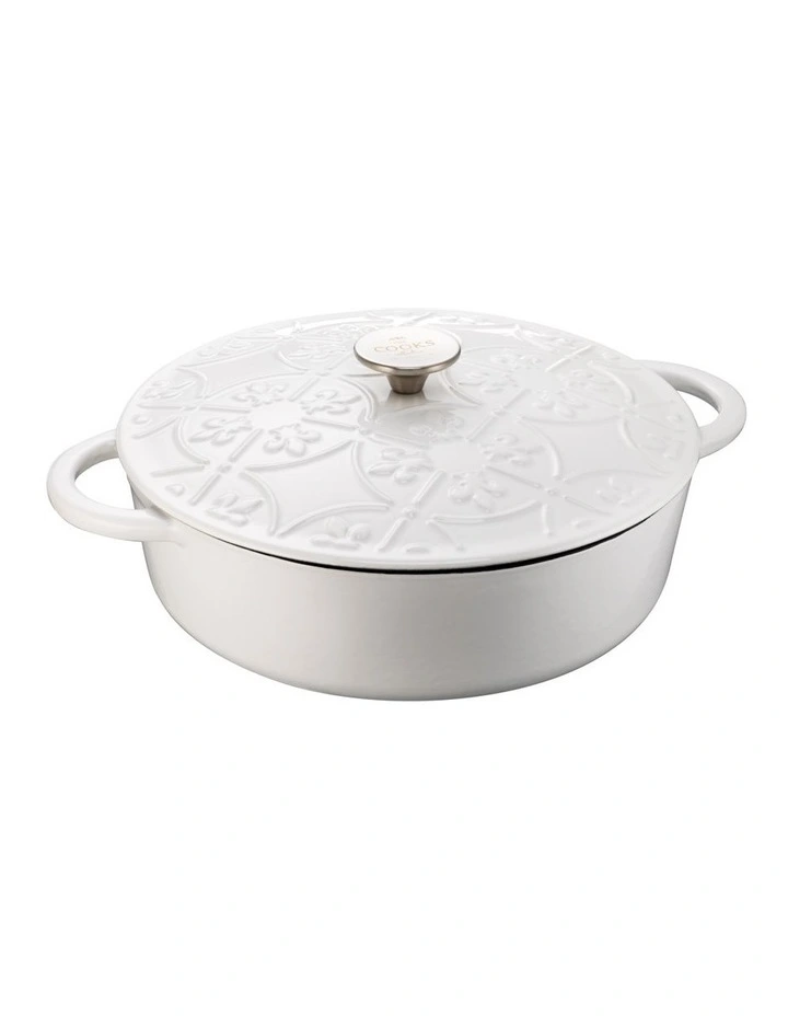 Cast Iron Saut with Lid 28cm/4.0lt White