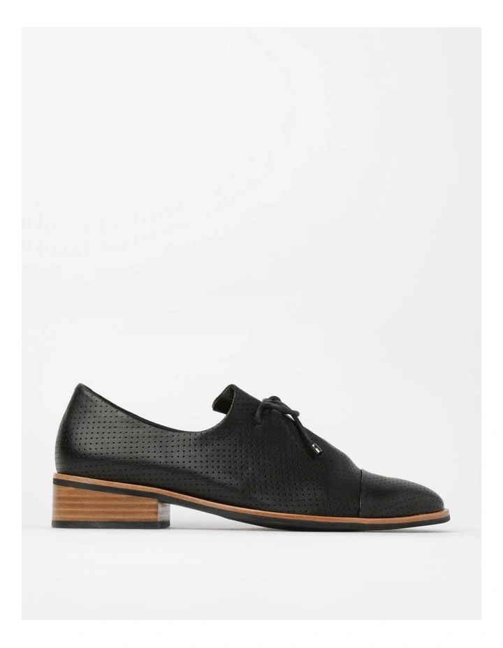 Rebellion Perferated Leather Flat Shoes In Black