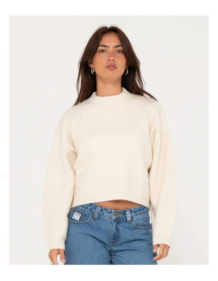 Sundae Long Sleeve Crew Neck Sweater in Grey