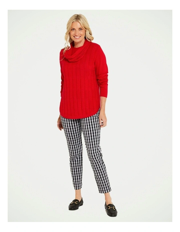 Bayview Check Stretch 7/8 Pant in Assorted