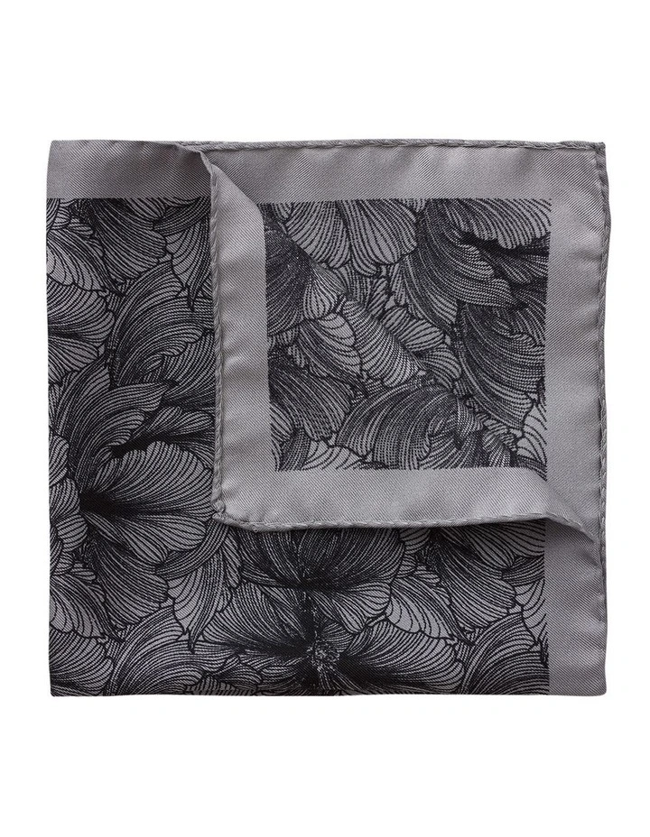 Floral Silk Pochette in Grey