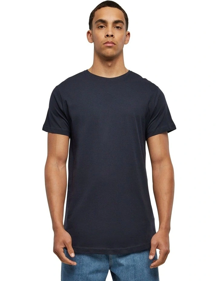 Shaped Long Tee in Navy