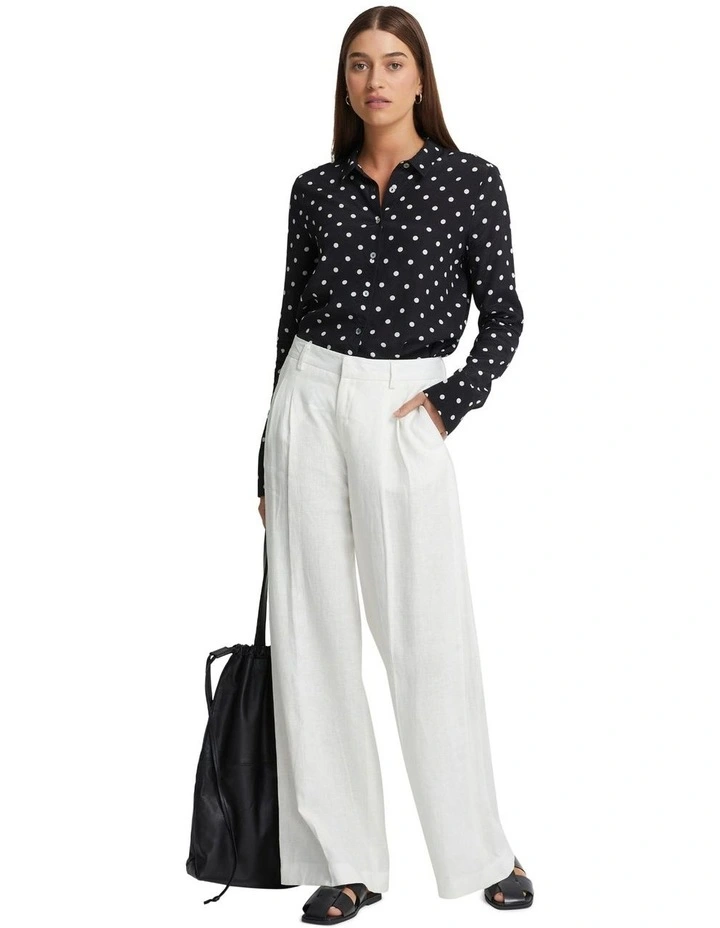 Poppy Spot Blouse in Black/Ivory