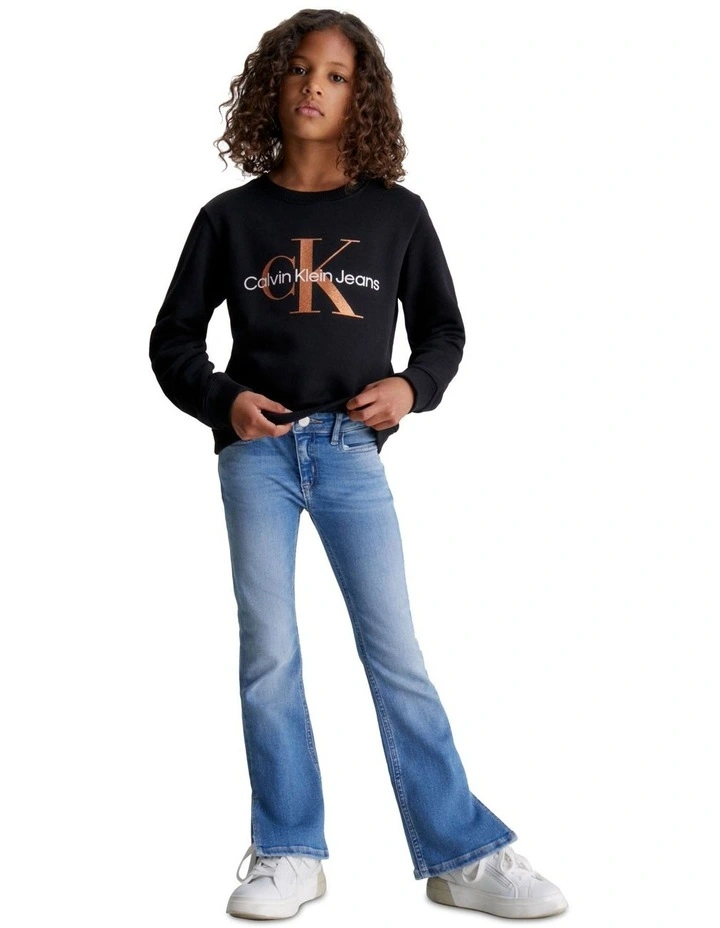 Flare MR Split Jeans in Visual Mid Blue