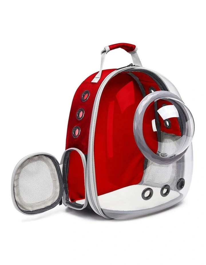 Waterproof Pet Space Capsule Backpack Model 2 in Red