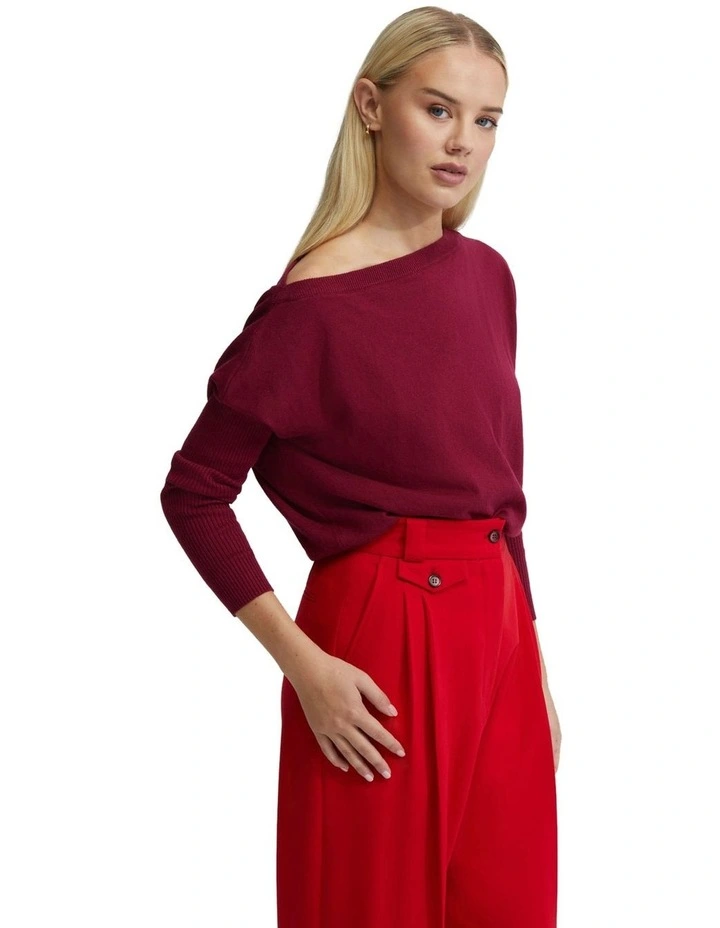 Aster Mohair Blend Soft Knit in Red