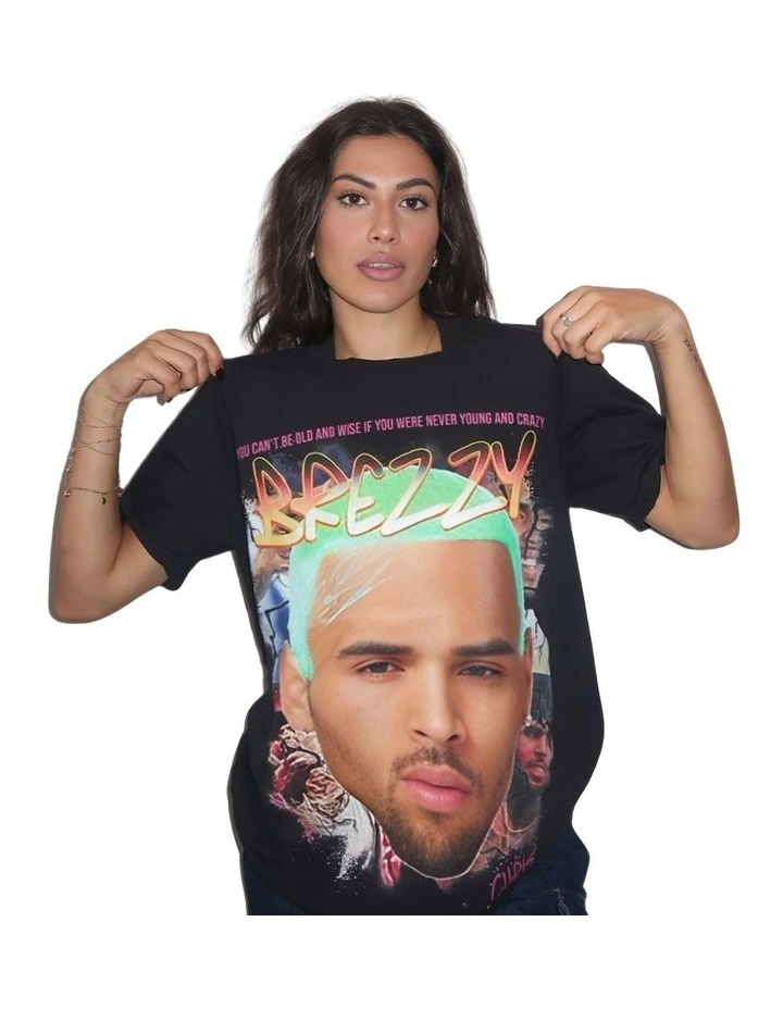 Chris Brown V2 Bootleg T-shirt in Black