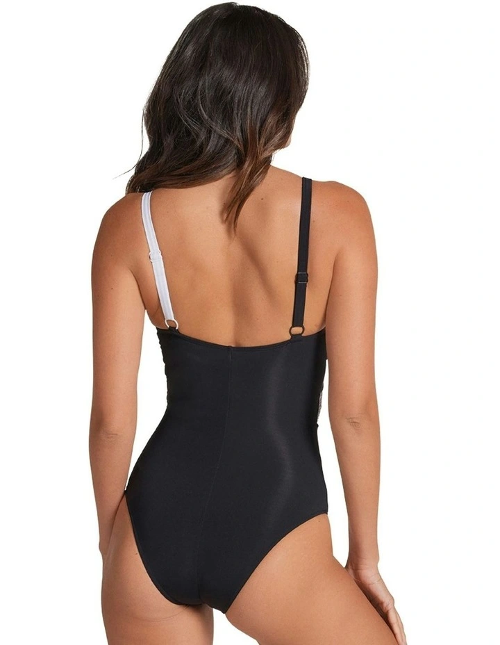 Sustainable Shaping One-Piece Swimsuit with Mesh in Black