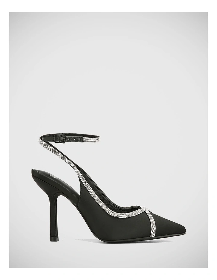 Heir Recycled Satin Heel in Black