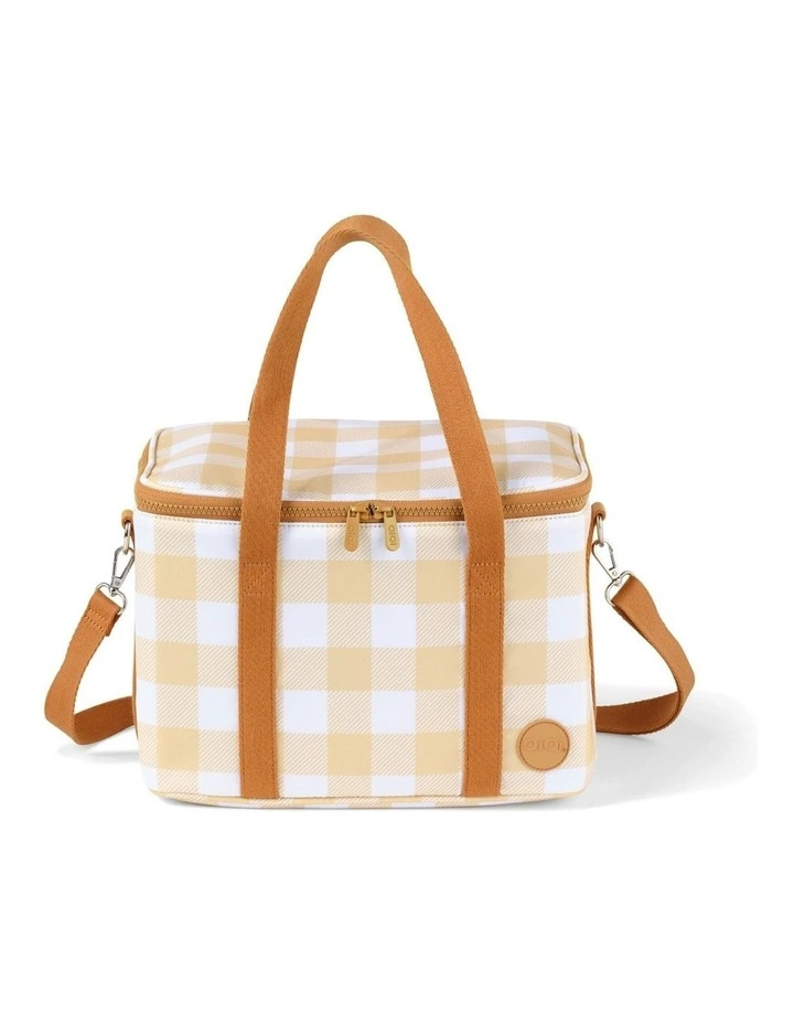 Maxi Insulated Lunch Bag in Beige Gingham
