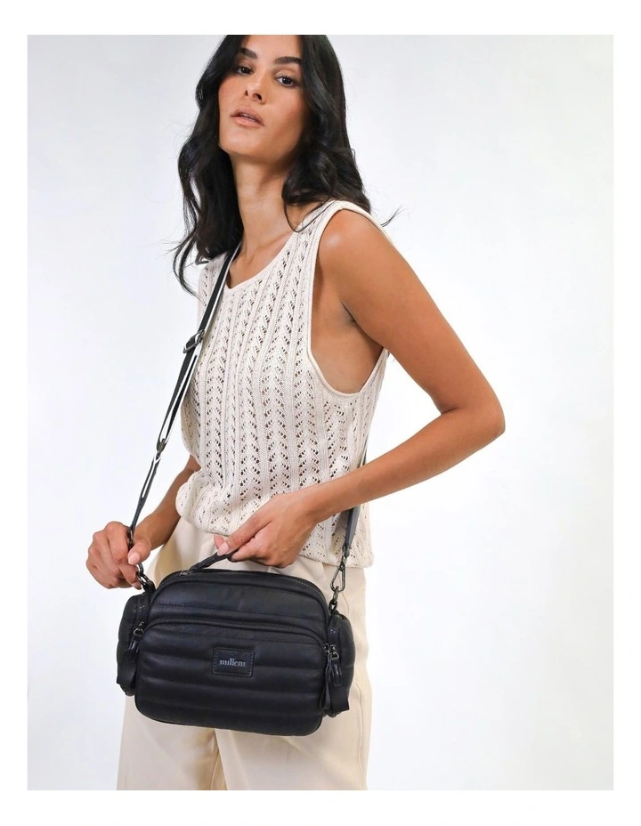 Fashion Puffer Crossbody Bag in Black