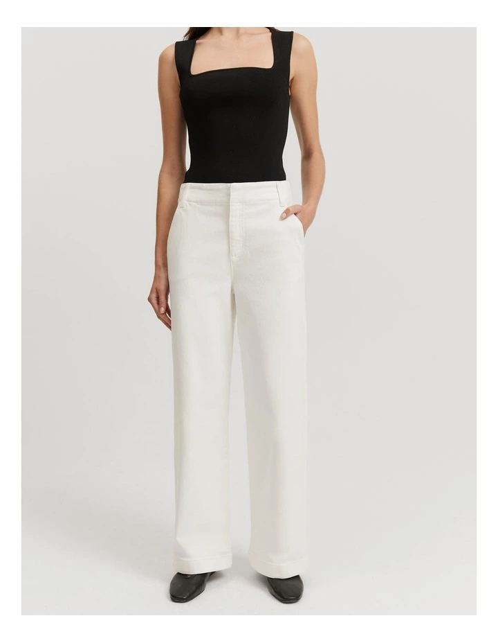 High Rise Wide Leg Jean in White