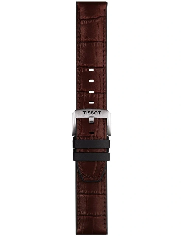 Official Leather And Rubber Parts 22mm Watch Strap in Brown