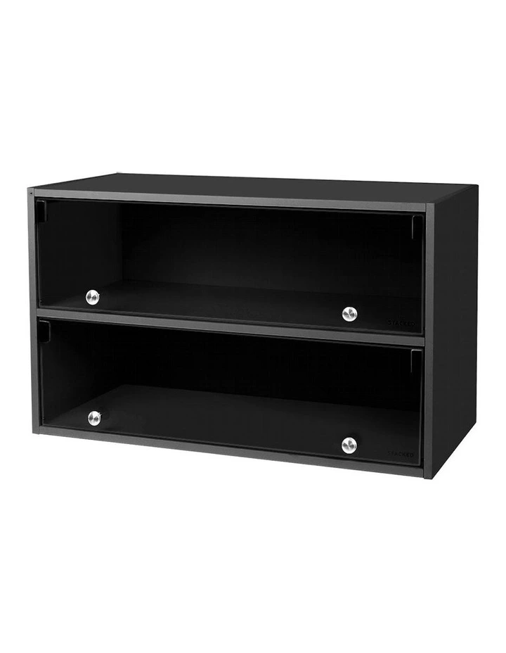 Shoes Storage Cabinet LED Display Case Lighted in Black