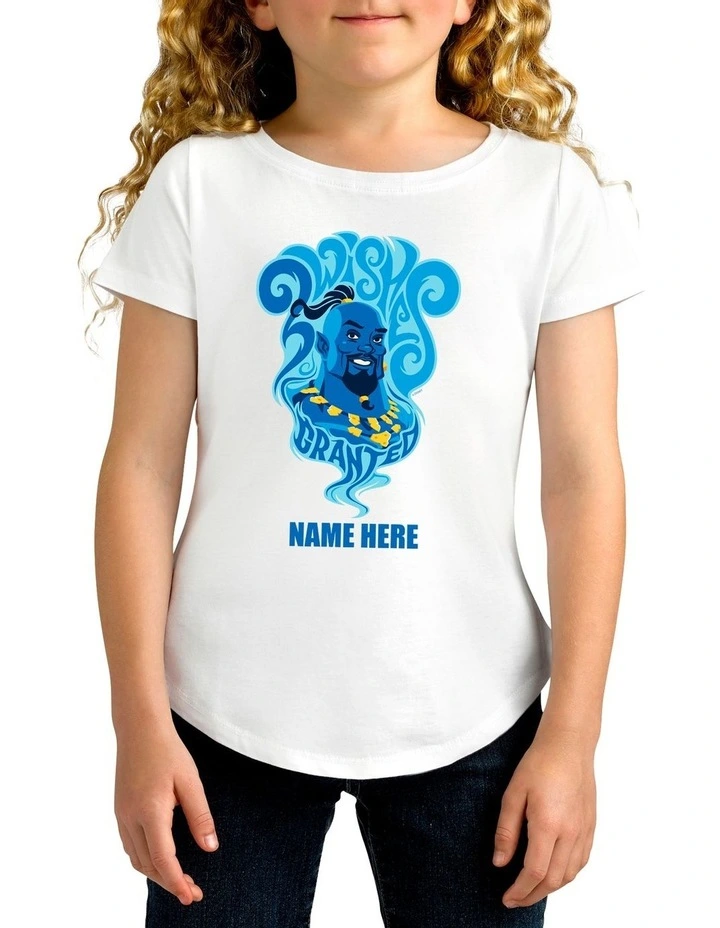 Girl's Aladdin Genie Personalised Cotton T Shirt
