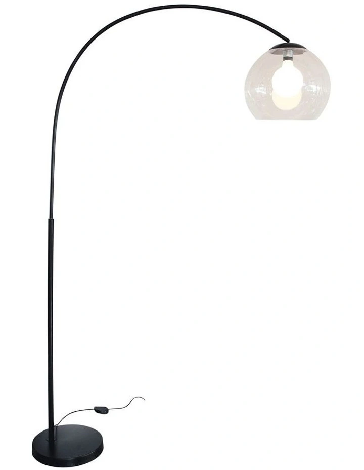 Large Arc Floor Lamp with Acrylic Shade Black