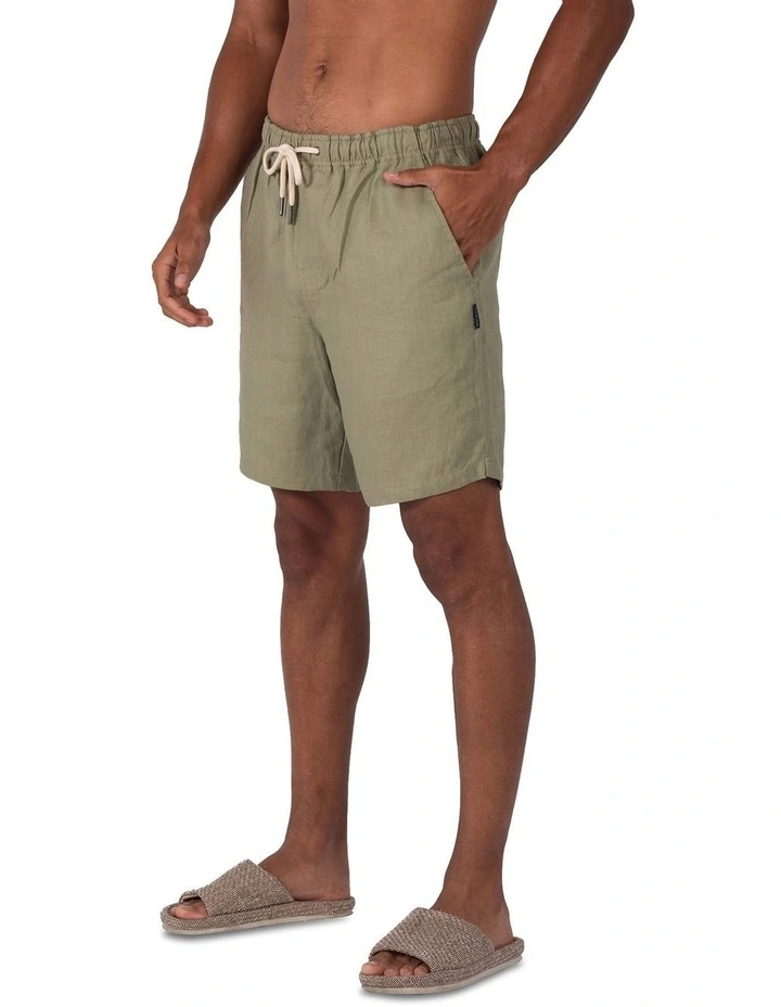 Linen Shorts in Olive