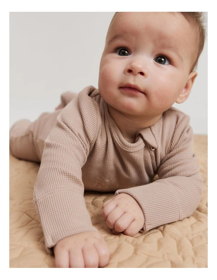 Waffle Jumpsuit in Mushroom