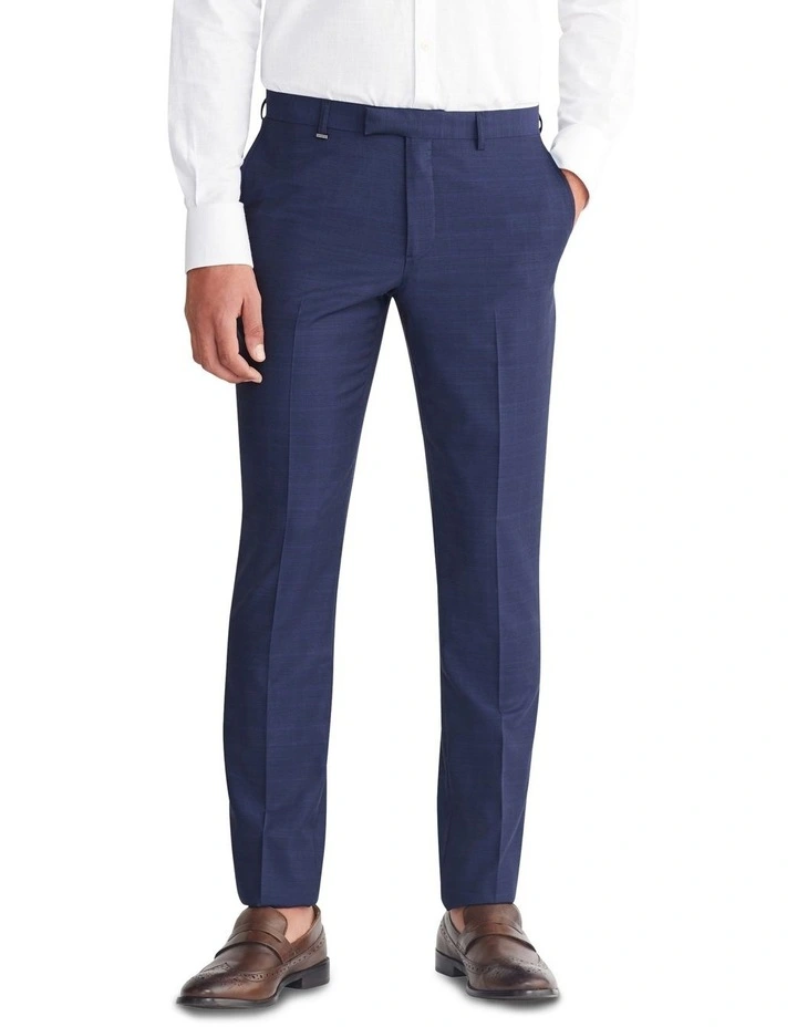 Slim Tonal Glen Check Suit Pant in Blue
