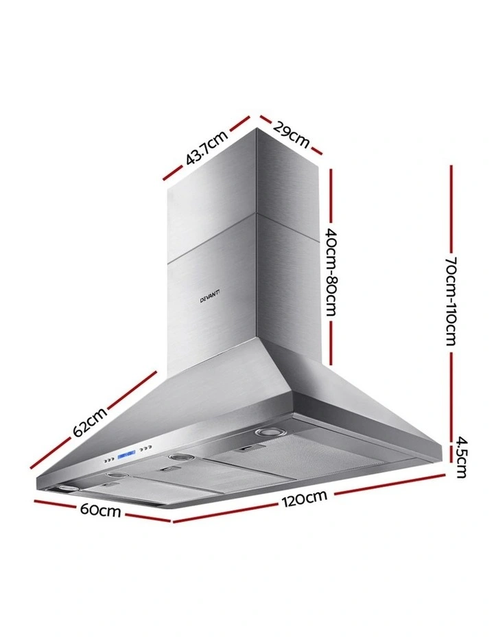 1200MM Commercial Range Hood in Silver