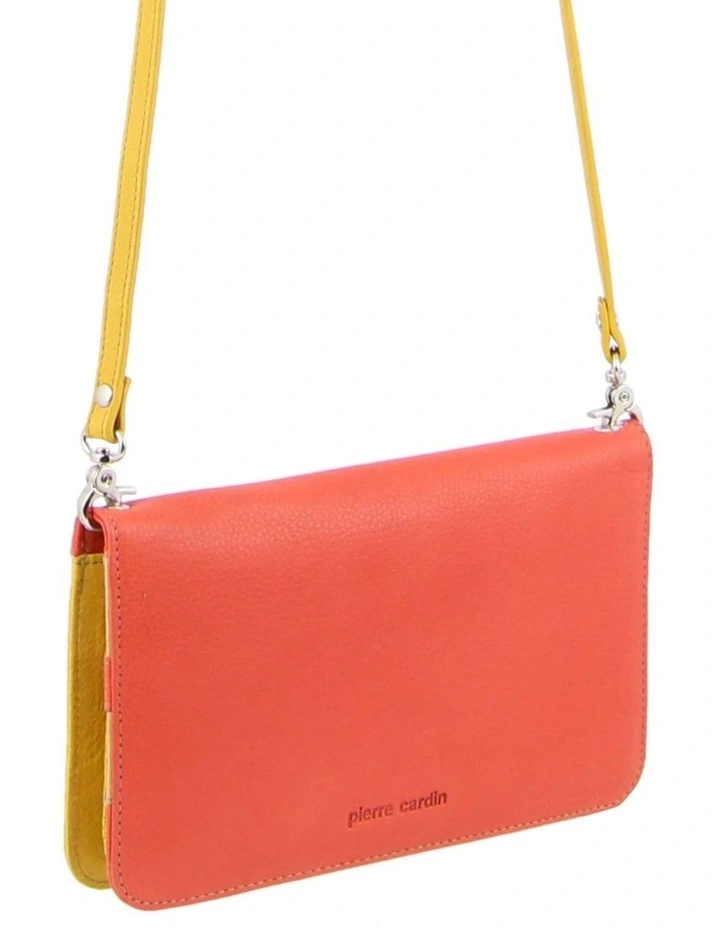 Leather Wallet Bag/ Clutch in Orange-Yellow
