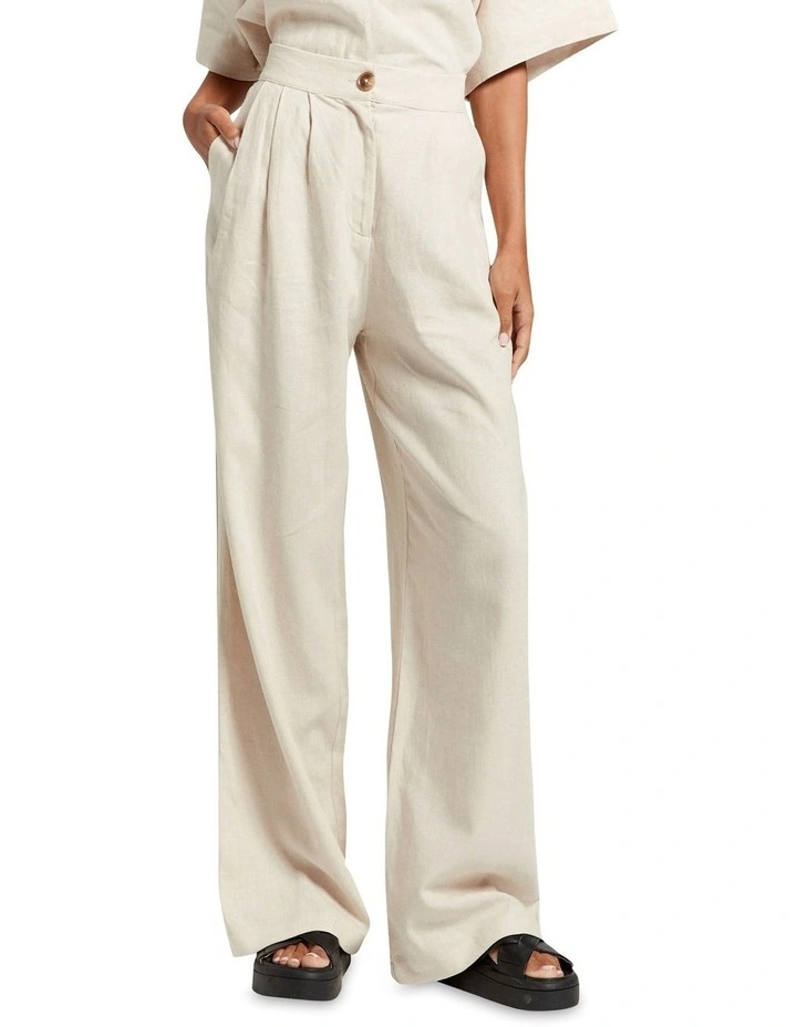 Linea Linen Blend Pants in Tapioca