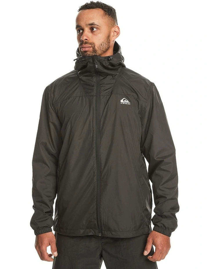 Overcast Hooded Windbreaker Jacket in Black