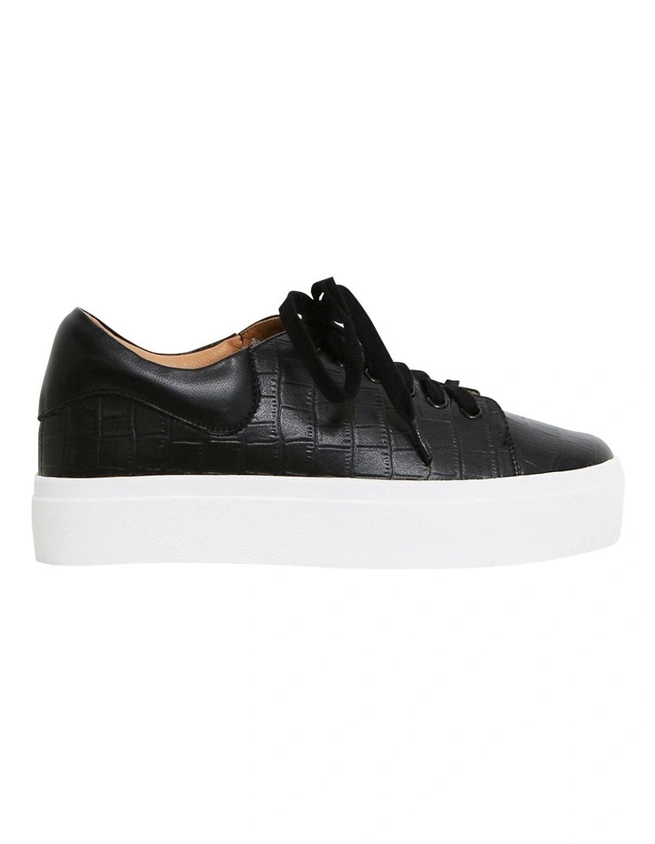 Just A Dream Croc Leather Sneaker in Black