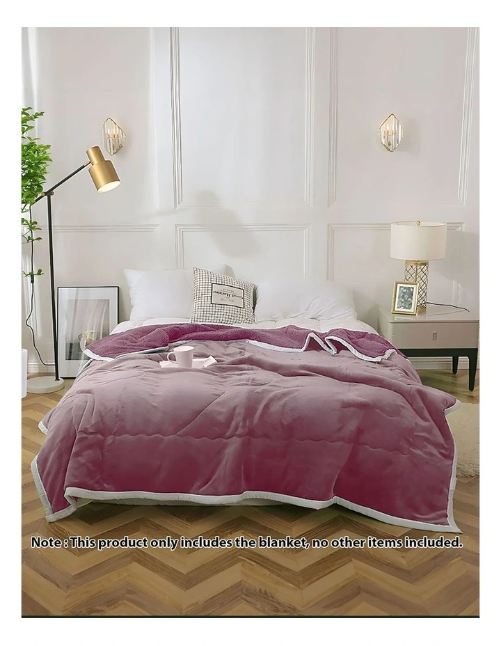 Double Sided Thick Flannel Comforter in Light Purple