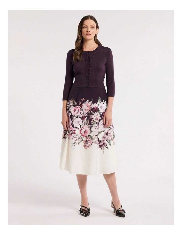 Renaissance Floral Skirt in Purple