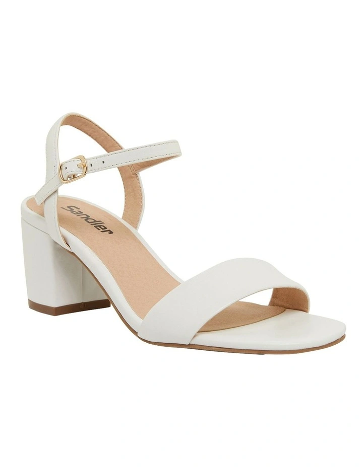Heather Sandals in White Leather