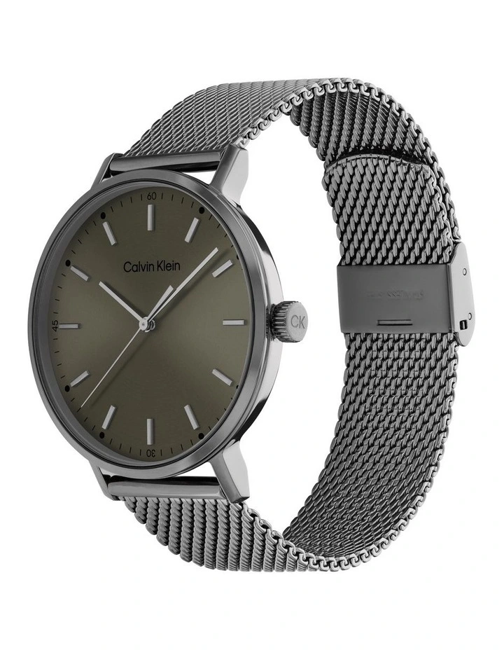 Modern Mesh Ionic Plated Grey Steel Watch 25200048