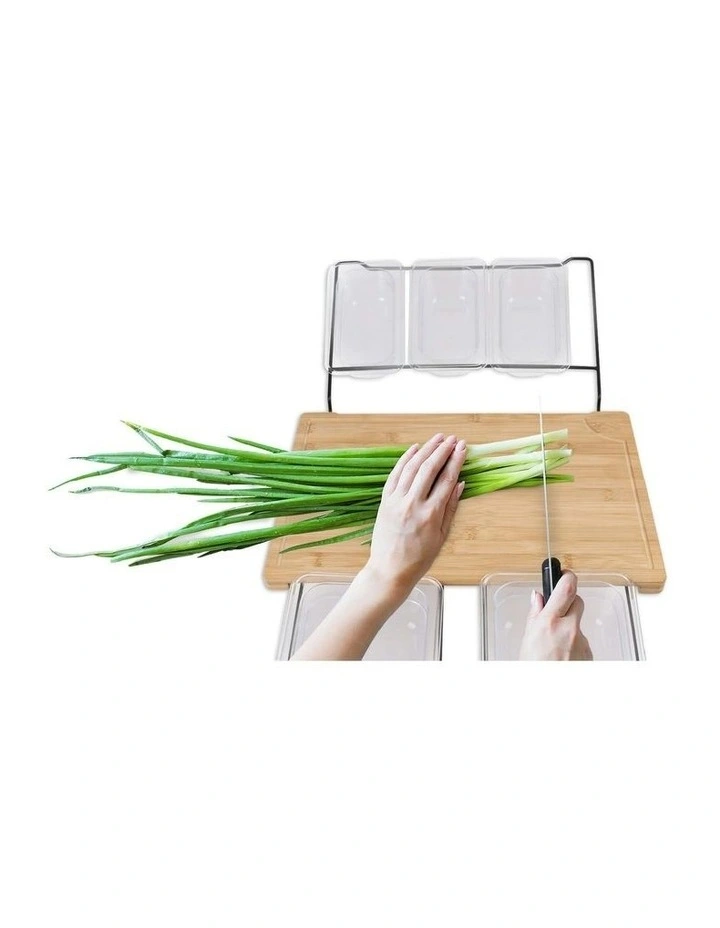 Extensible Bamboo Cutting Board Set in Brown