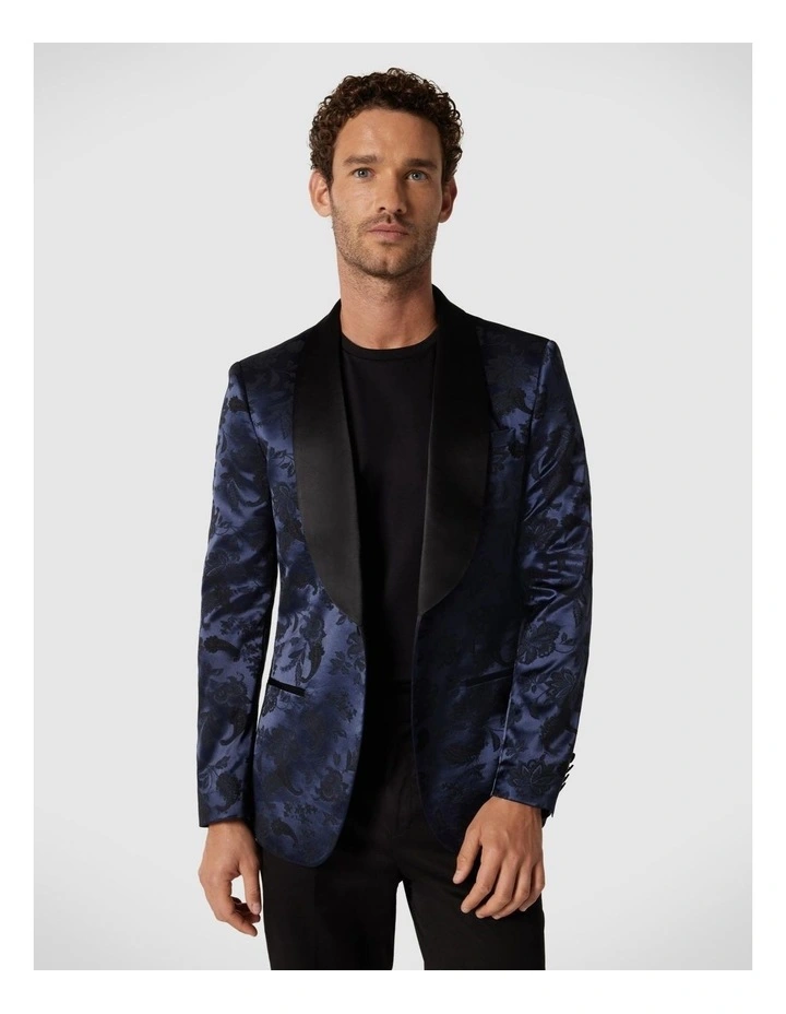 Slim Stretch Tuxedo Jacket in Blue