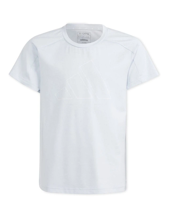 Essentials Aeroready Regular-Fit Logo T-shirt in Halo Blue/White
