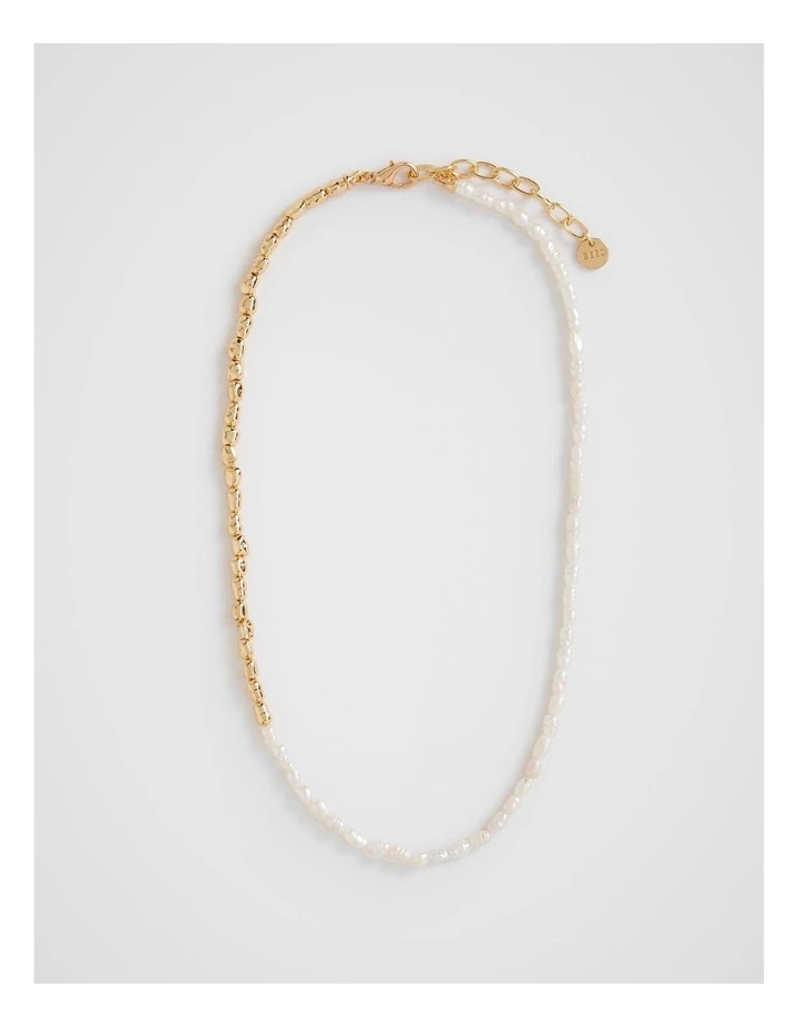 Mini Pearl Necklace in Gold