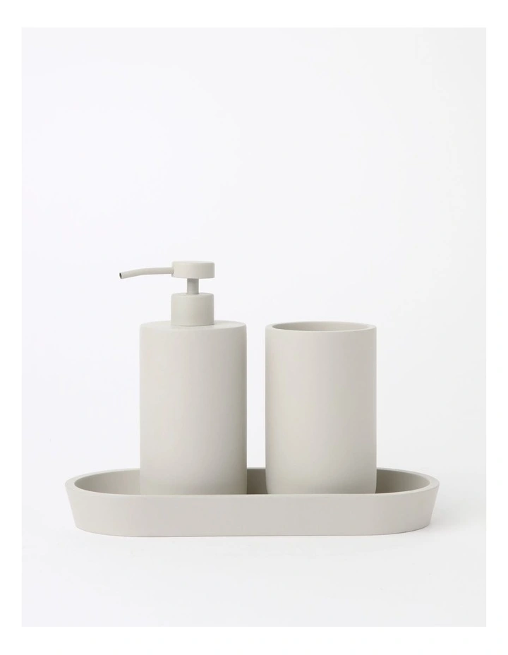 Textured Cement Bathroom Accessories in Moonbeam