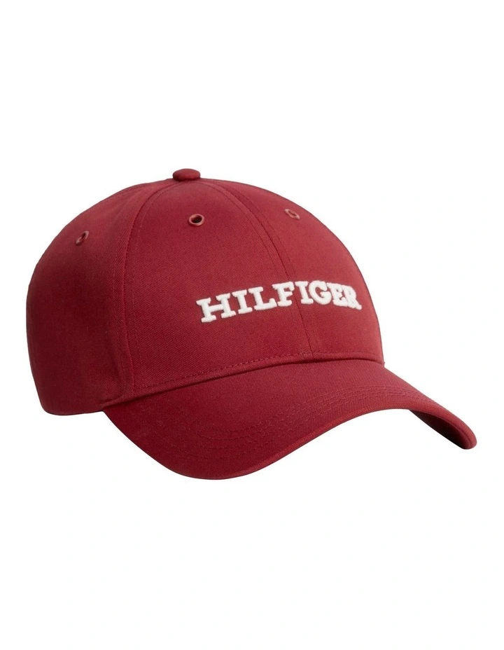 Logo Applique Baseball Cap in Red