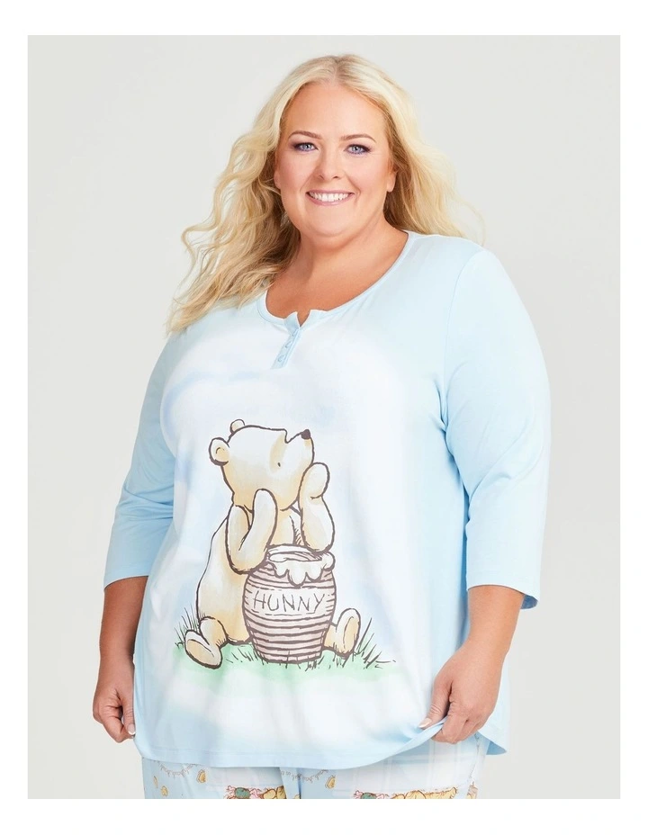 Winnie The Pooh Pyjama Top in Sky Blue